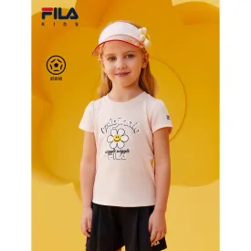 (105-165cm) FILA KIDS x Wiggle Wiggle Summer Short Sleeve T-shirt for girls in Candy Light Pink