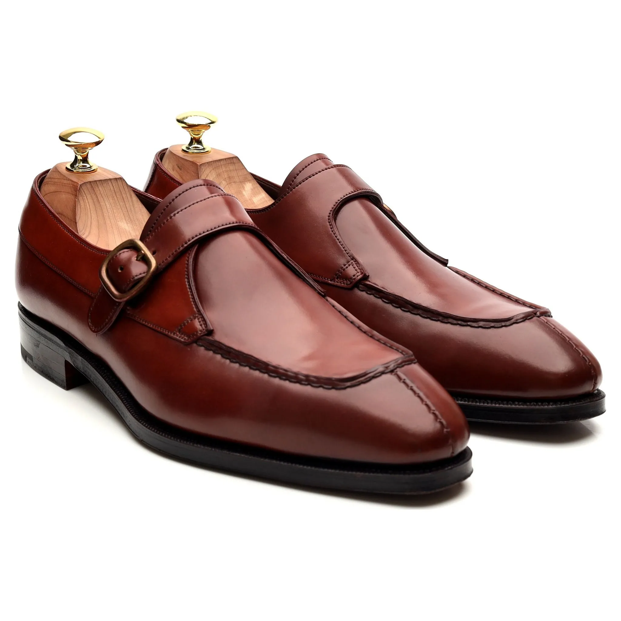 '80180' Red Cordovan Leather Split Toe Monk Strap UK 8.5 EE