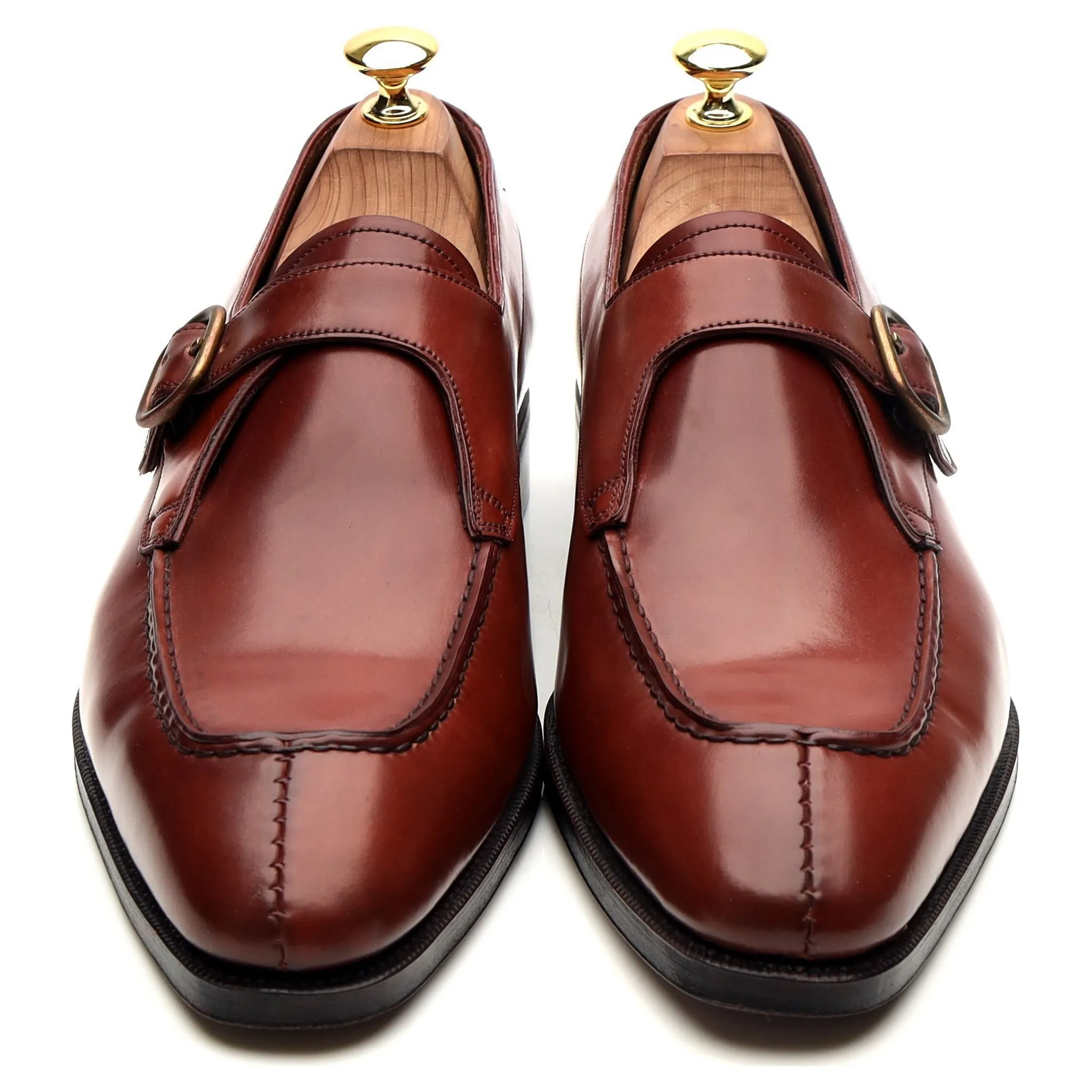 '80180' Red Cordovan Leather Split Toe Monk Strap UK 8.5 EE