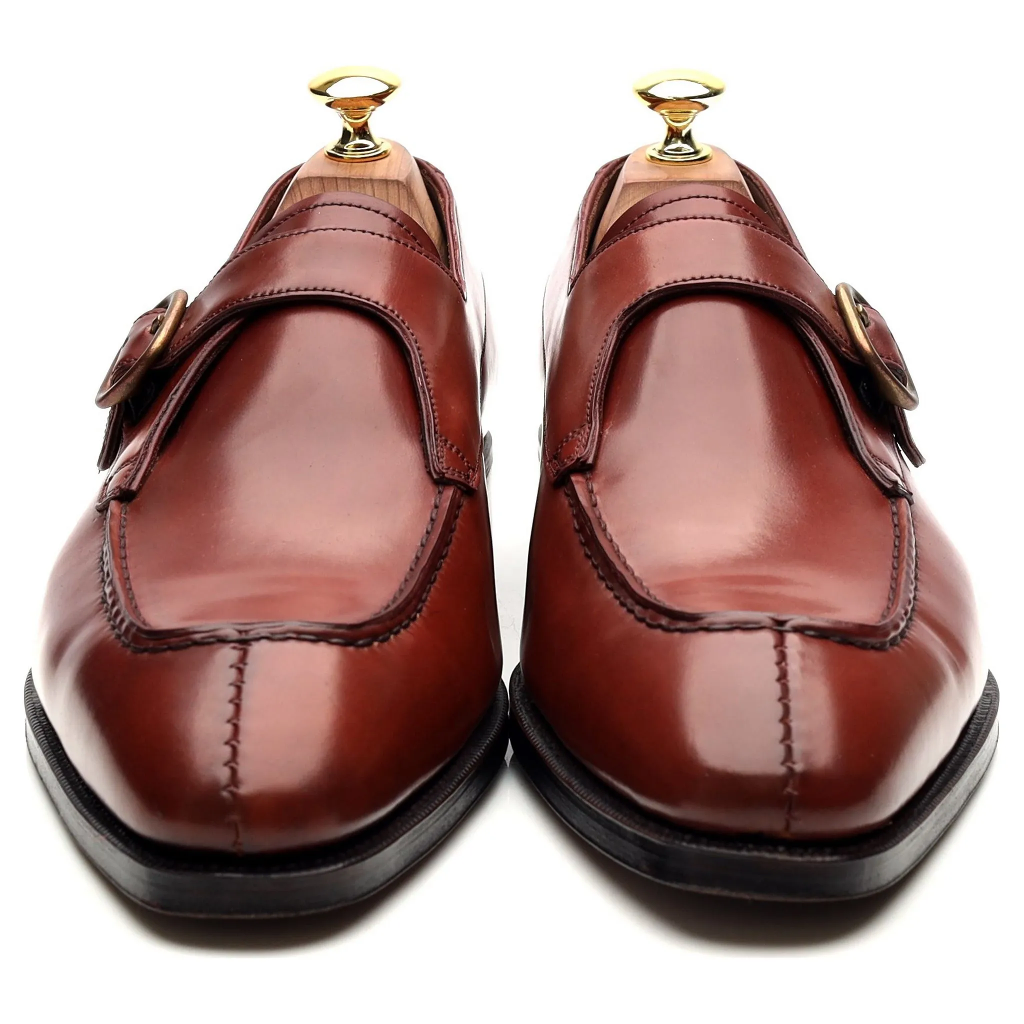 '80180' Red Cordovan Leather Split Toe Monk Strap UK 8.5 EE