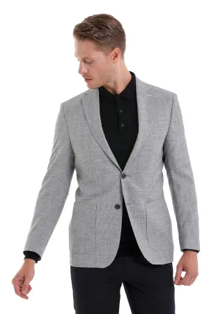 Comfort Fit Notch Lapel Blue Classic Blazer