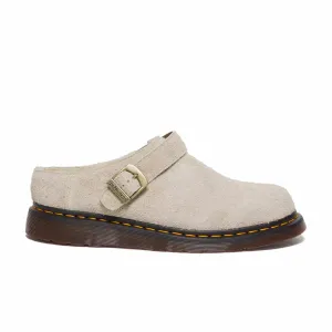 Dr. Martens Isham Sherling Lined Long Napped Suede Clogs (Vintage Taupe)