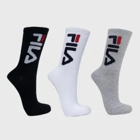 Fila Unisex 3 Pack Crew Sandra Sock Black/White/Grey _ 169386 _ Multi