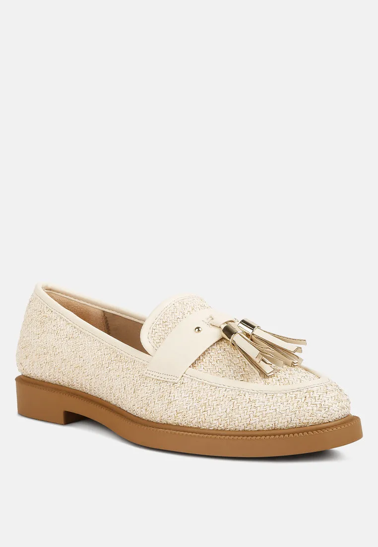 Foxford Tassle Detail Raffia Loafers