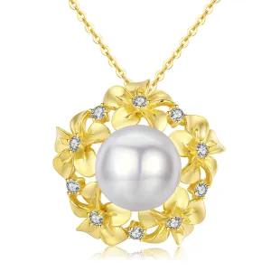 Golden Wreath Pearl Necklace