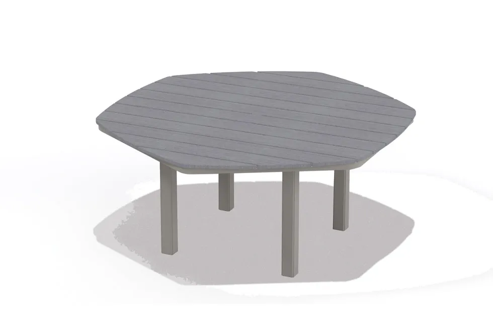 Hexagonal Rustic Polymer Top 62" Table