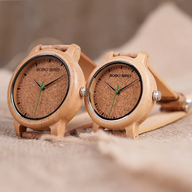 His & Hers Handmade Bamboo Wooden Watches