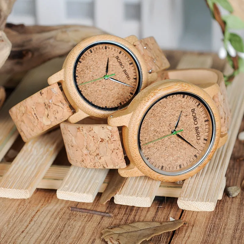 His & Hers Handmade Bamboo Wooden Watches