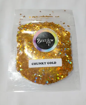 Holo Gold Hexagon Chunks Glitter - 20gms