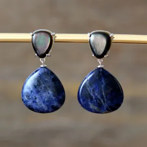 Luxury Shell Sodalite Earrings