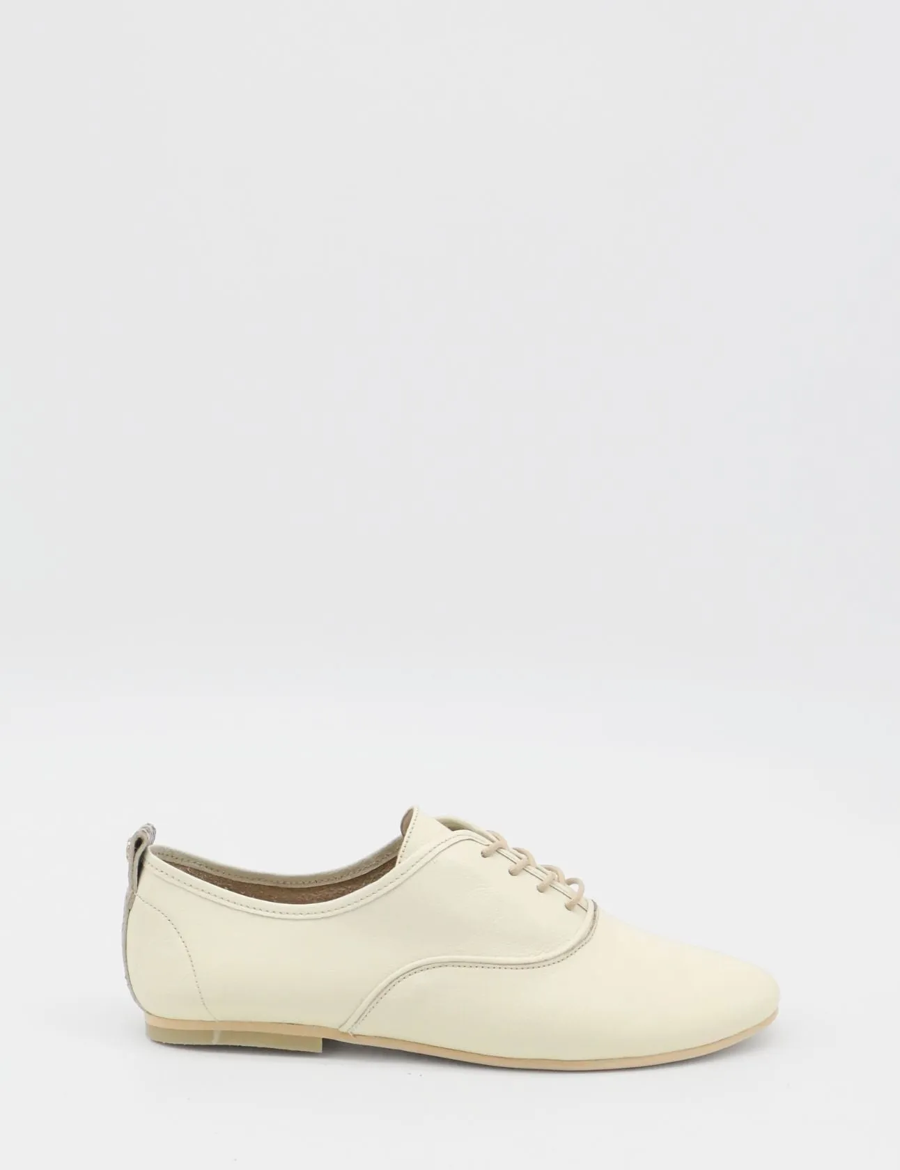 Maku oxford flats sneakers in off white leather womens shoes