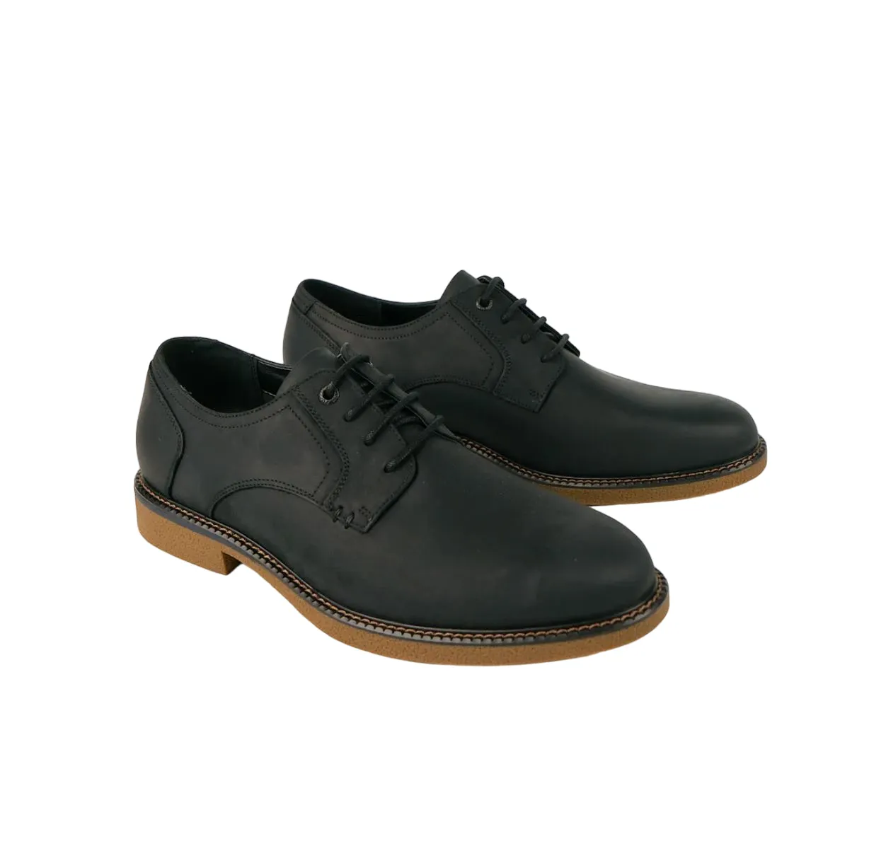 Mens Hush Puppies Manchester  Black Rub Dress Formal Lace Up Shoes