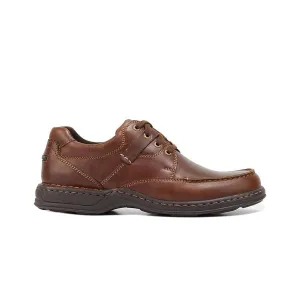 Mens Hush Puppies Randall 2 Brown Leather Lace Up Work Formal Shoes