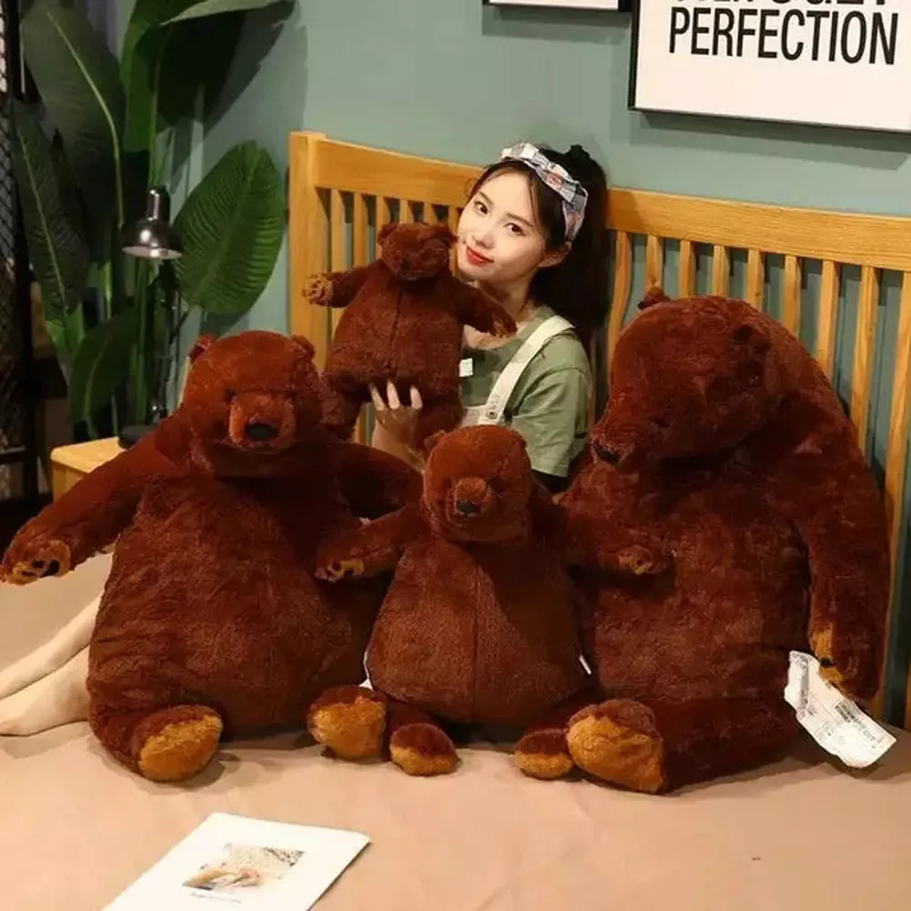 MOC  Compatible  1pc 40-100cm Soft Teddy Bear Plush Toys Dark Brown Bear Super Big Hugging Pillow Stuffed Animal Cushion