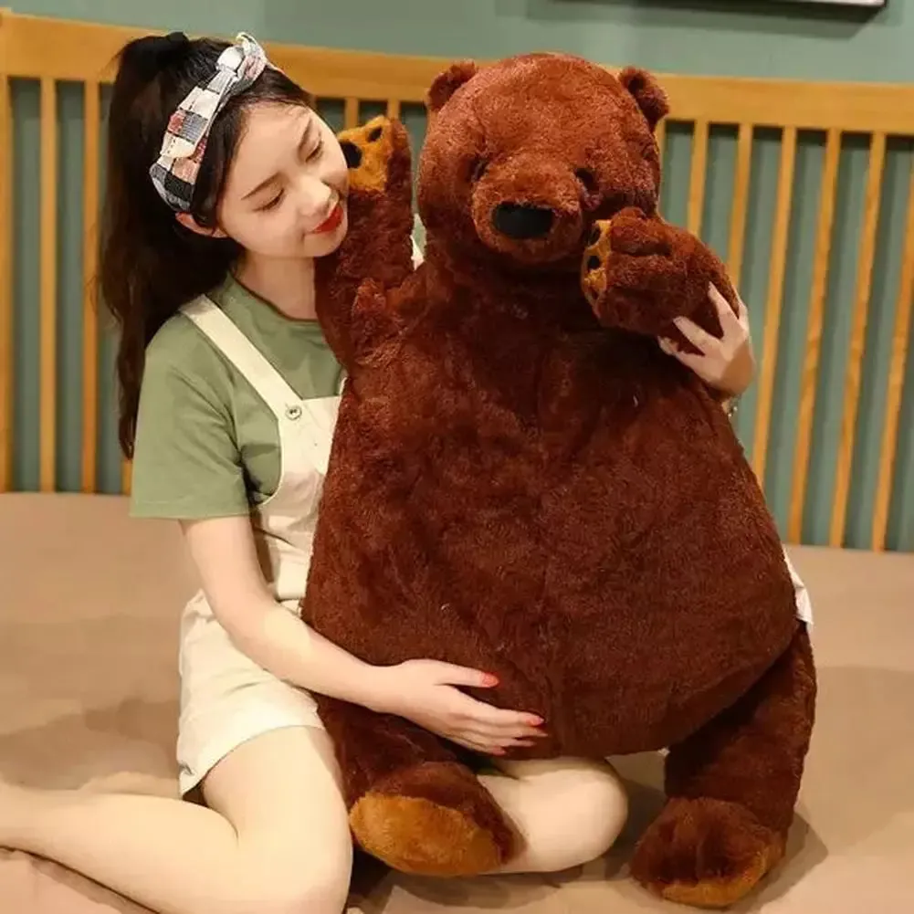 MOC  Compatible  1pc 40-100cm Soft Teddy Bear Plush Toys Dark Brown Bear Super Big Hugging Pillow Stuffed Animal Cushion