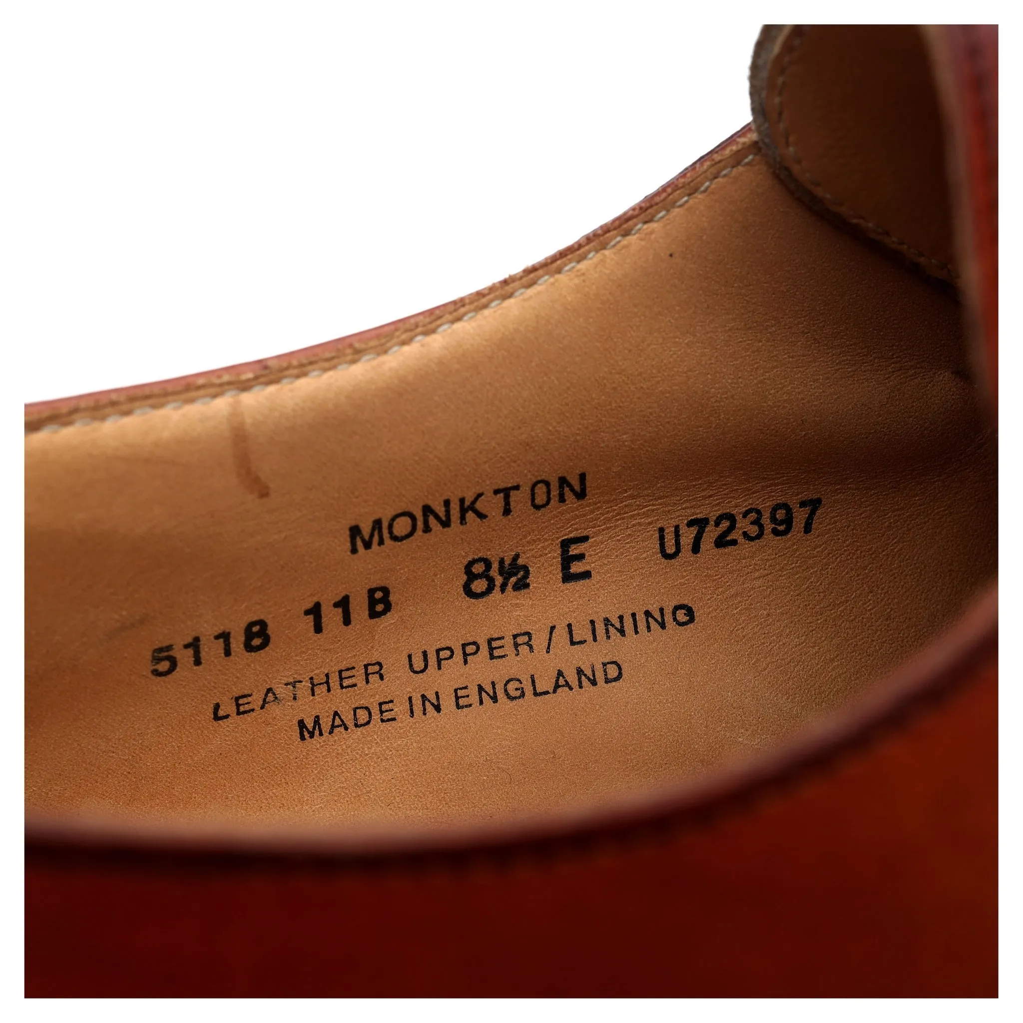 'Monkton' Tan Brown Leather Monk Strap UK 8.5 E