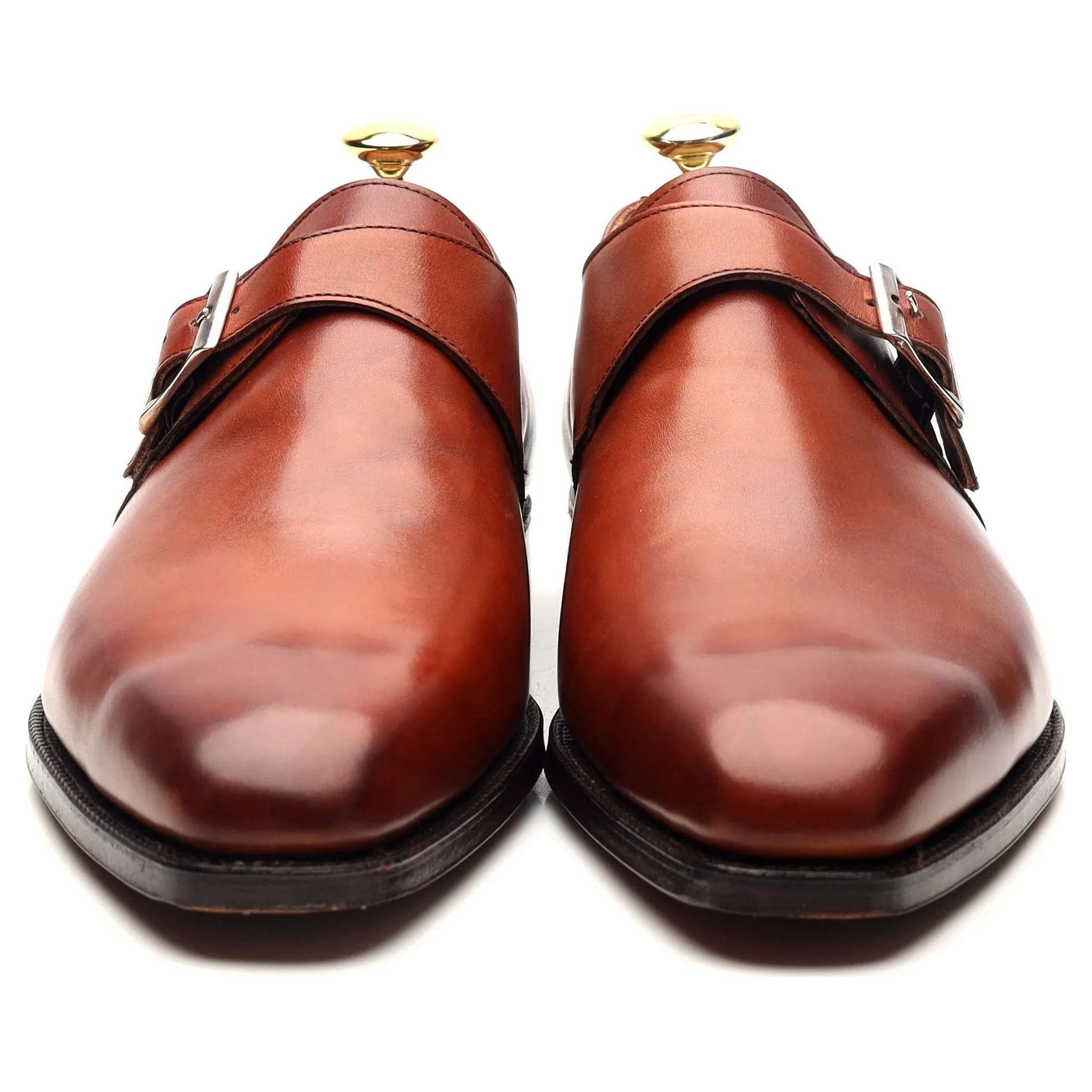 'Monkton' Tan Brown Leather Monk Strap UK 8.5 E