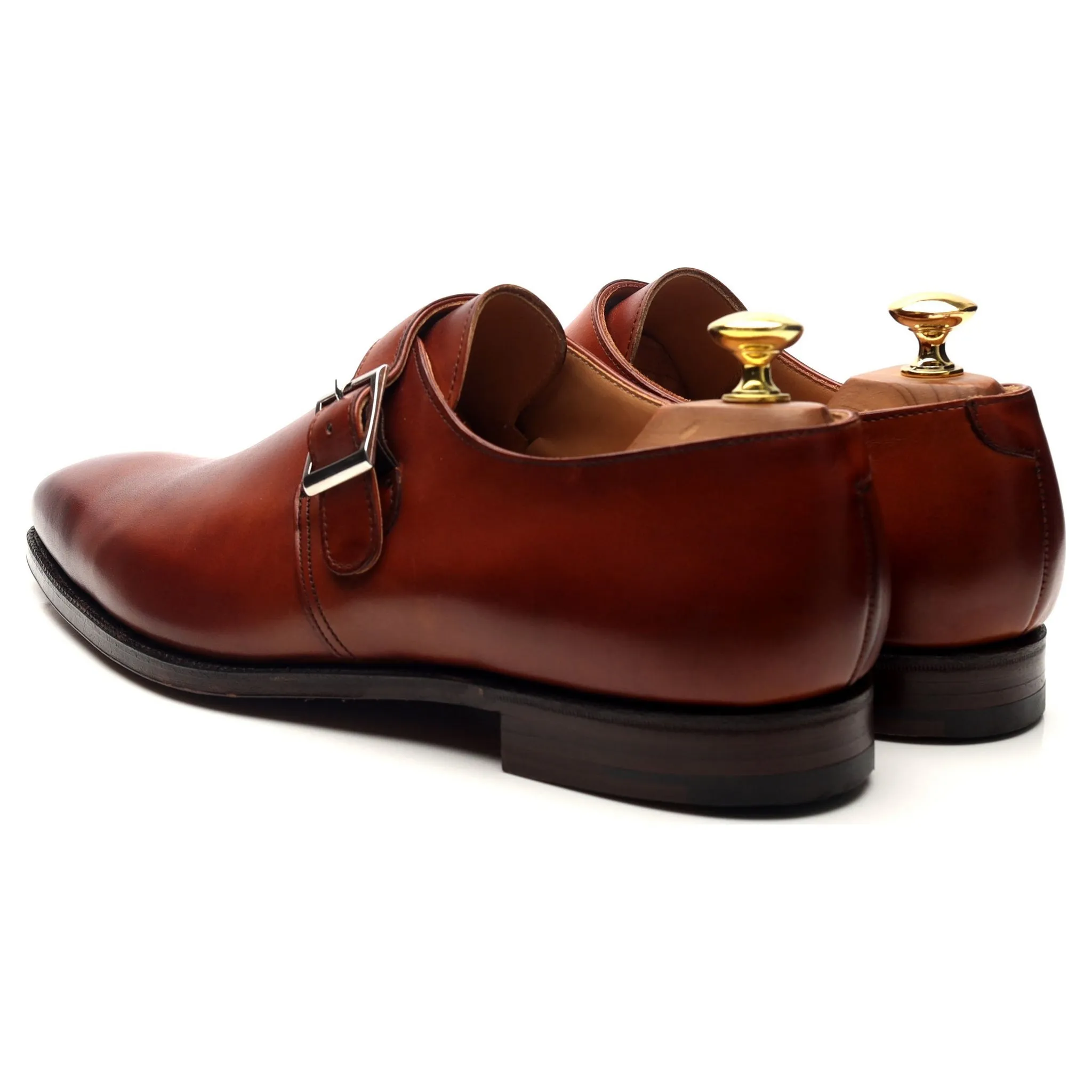 'Monkton' Tan Brown Leather Monk Strap UK 8.5 E