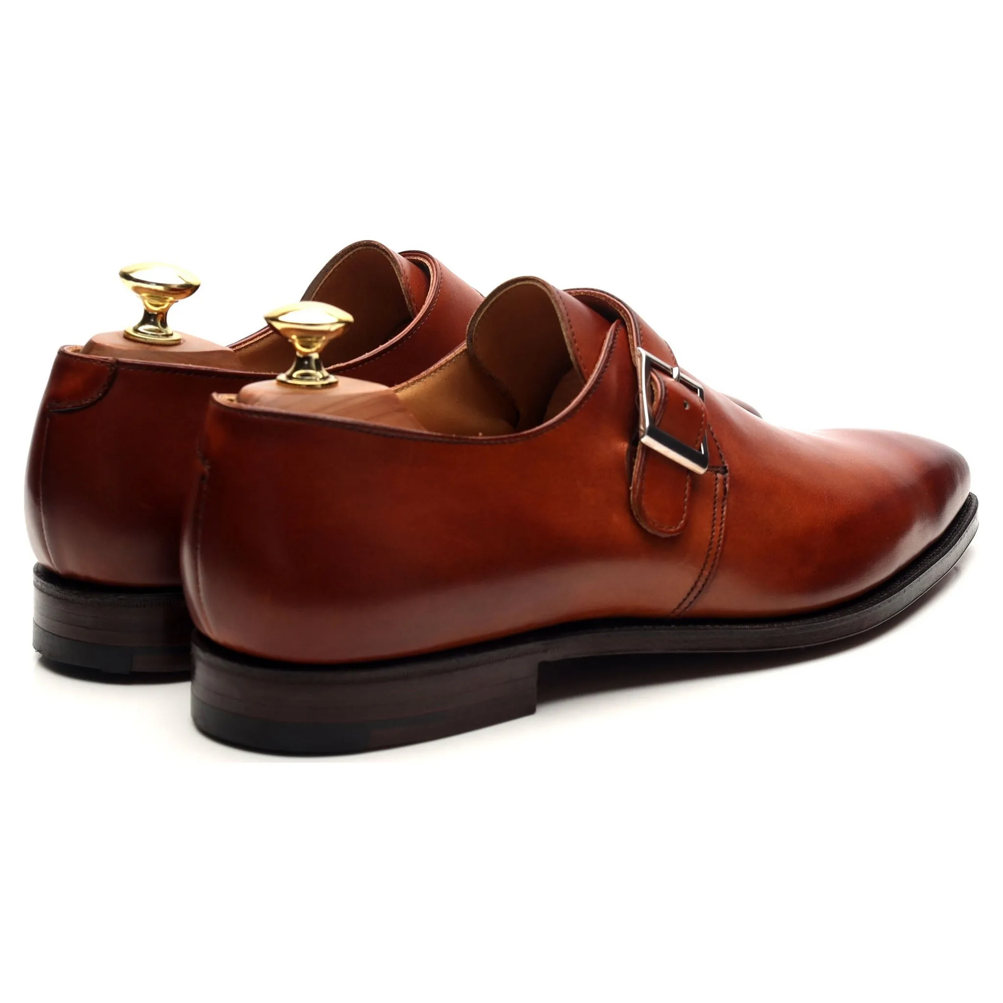 'Monkton' Tan Brown Leather Monk Strap UK 8.5 E