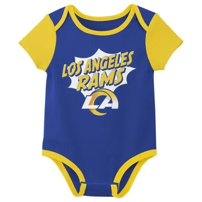 New - NFL Los Angeles Rams Infant Boys' 3pk Bodysuit - 12M