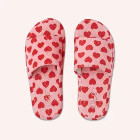 Quilted Velvet Slippers - I Heart You