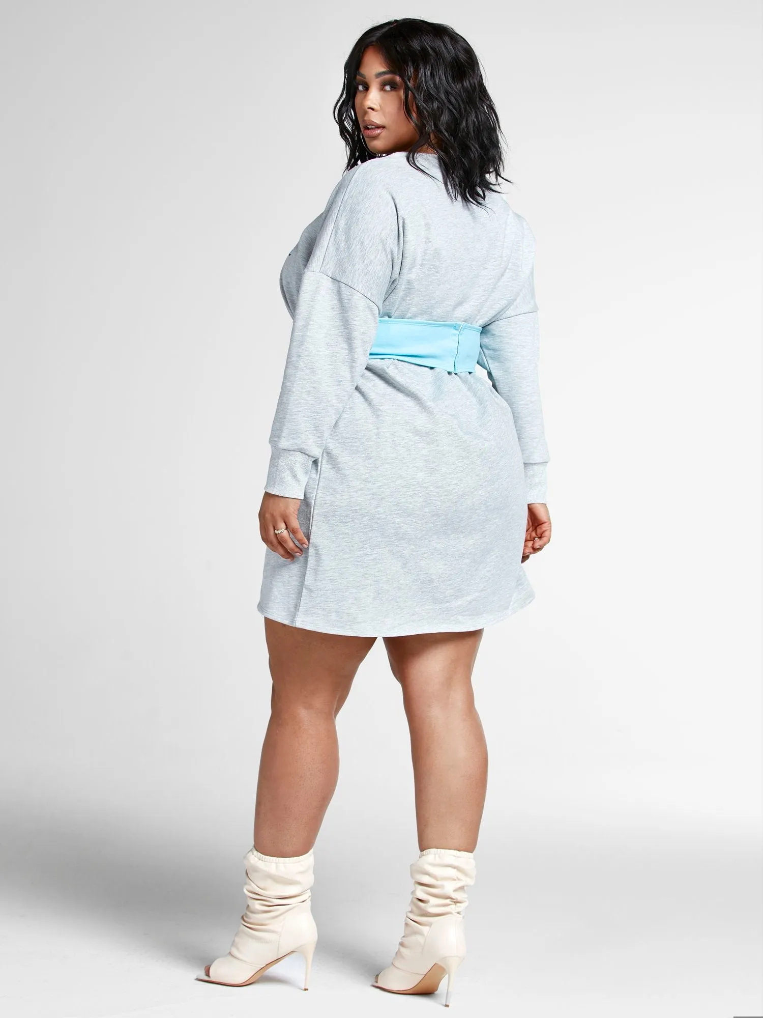 'Savage' Corset Sweatshirt Dress