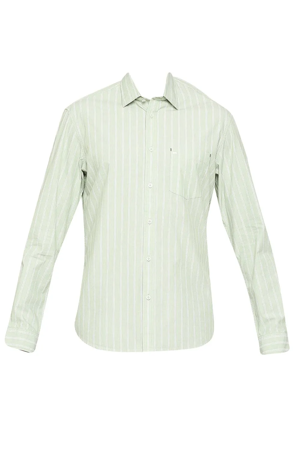 Slim Fit Cotton Fil A Fil Stripe Shirt