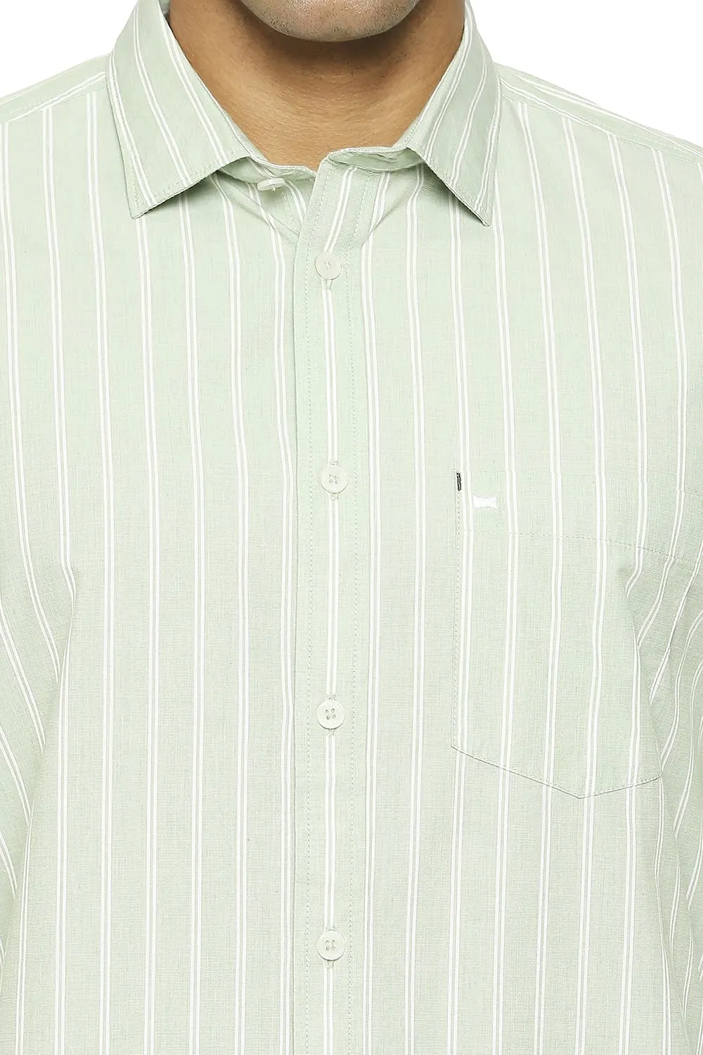 Slim Fit Cotton Fil A Fil Stripe Shirt