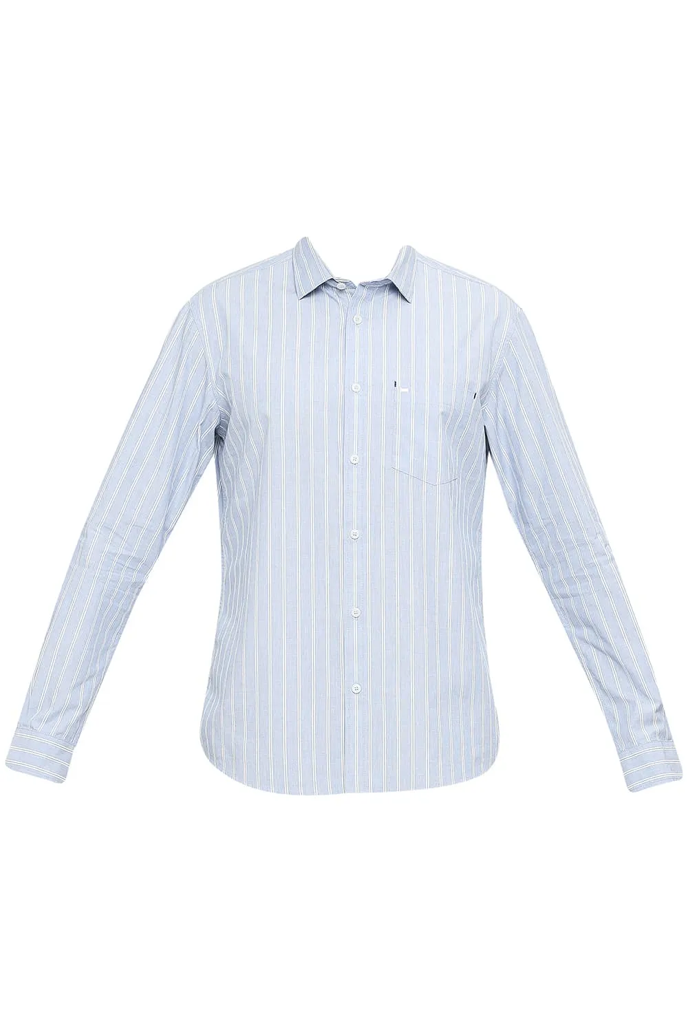 Slim Fit Cotton Fil A Fil Stripe Shirt