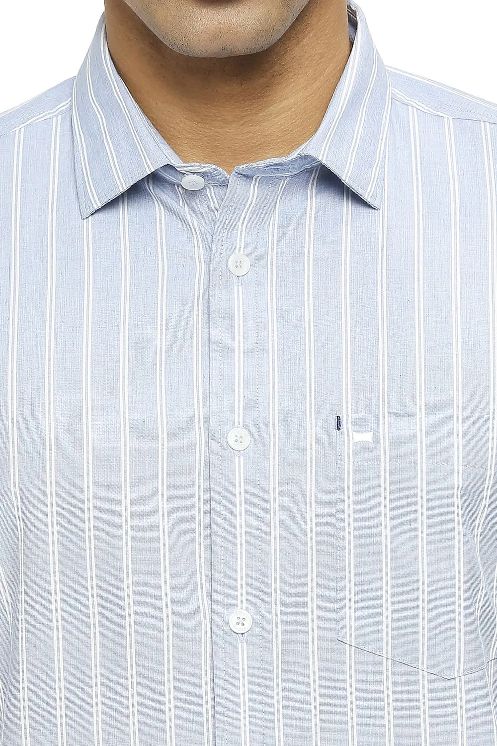 Slim Fit Cotton Fil A Fil Stripe Shirt