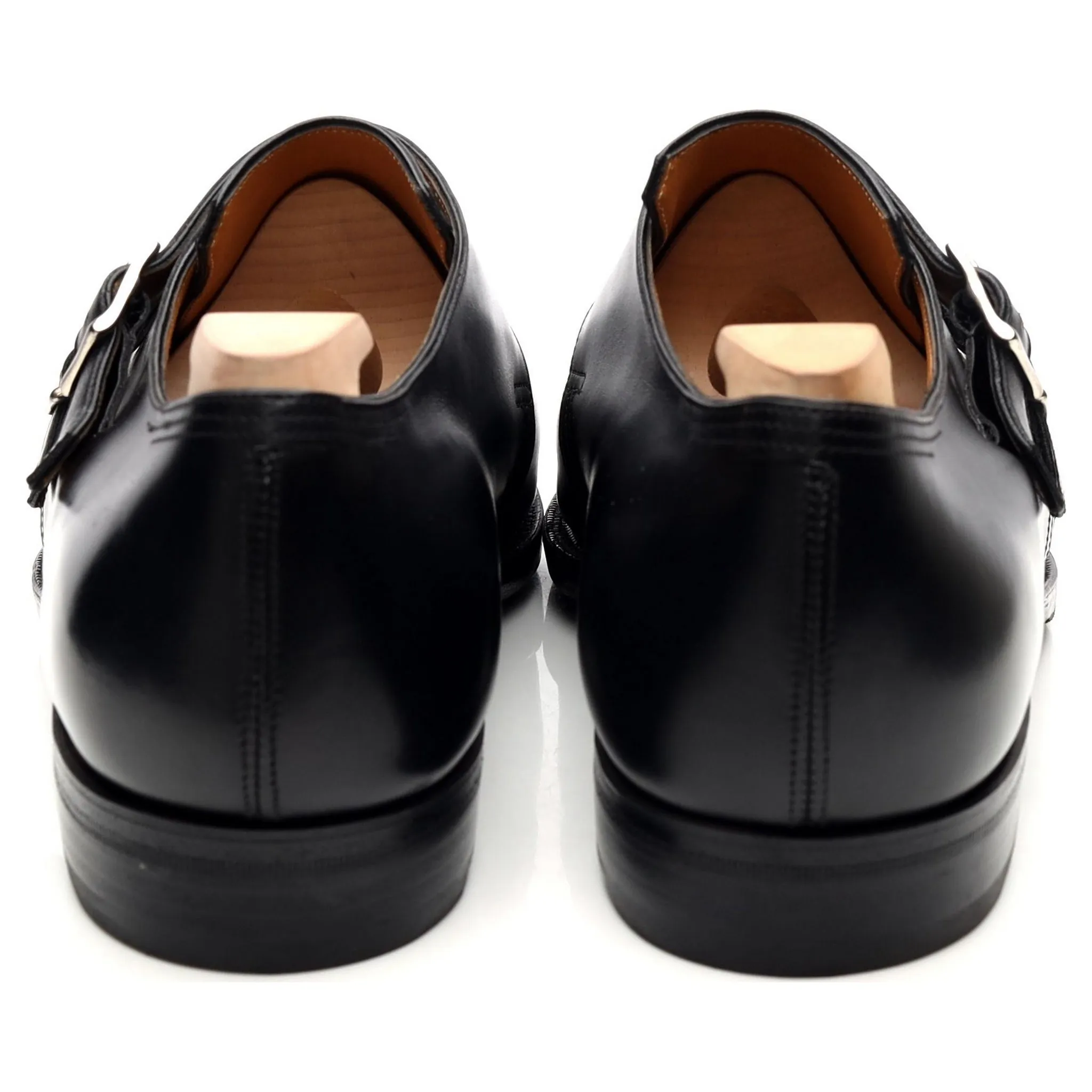 'Twin' Black Leather Double Monk Strap UK 9 E