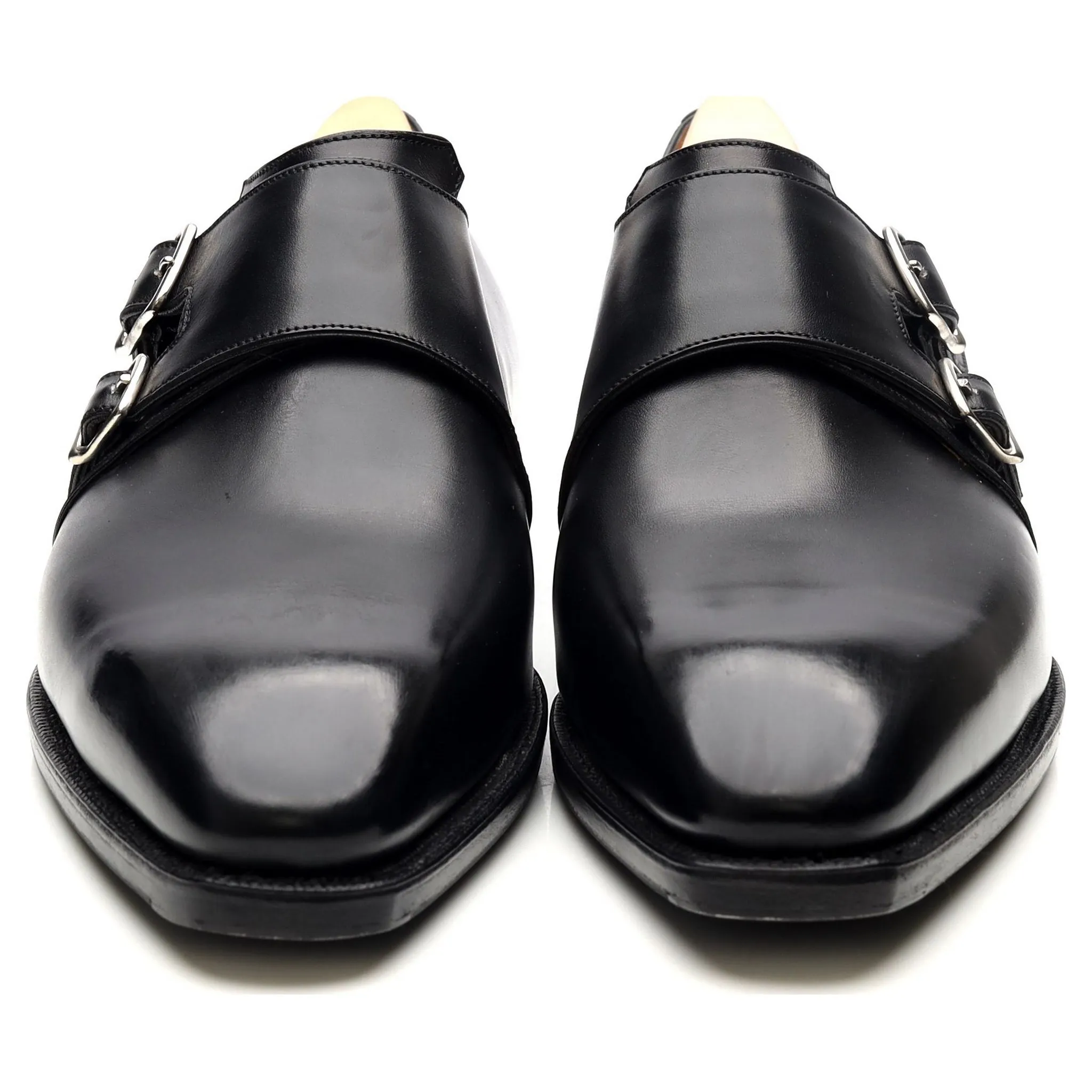 'Twin' Black Leather Double Monk Strap UK 9 E