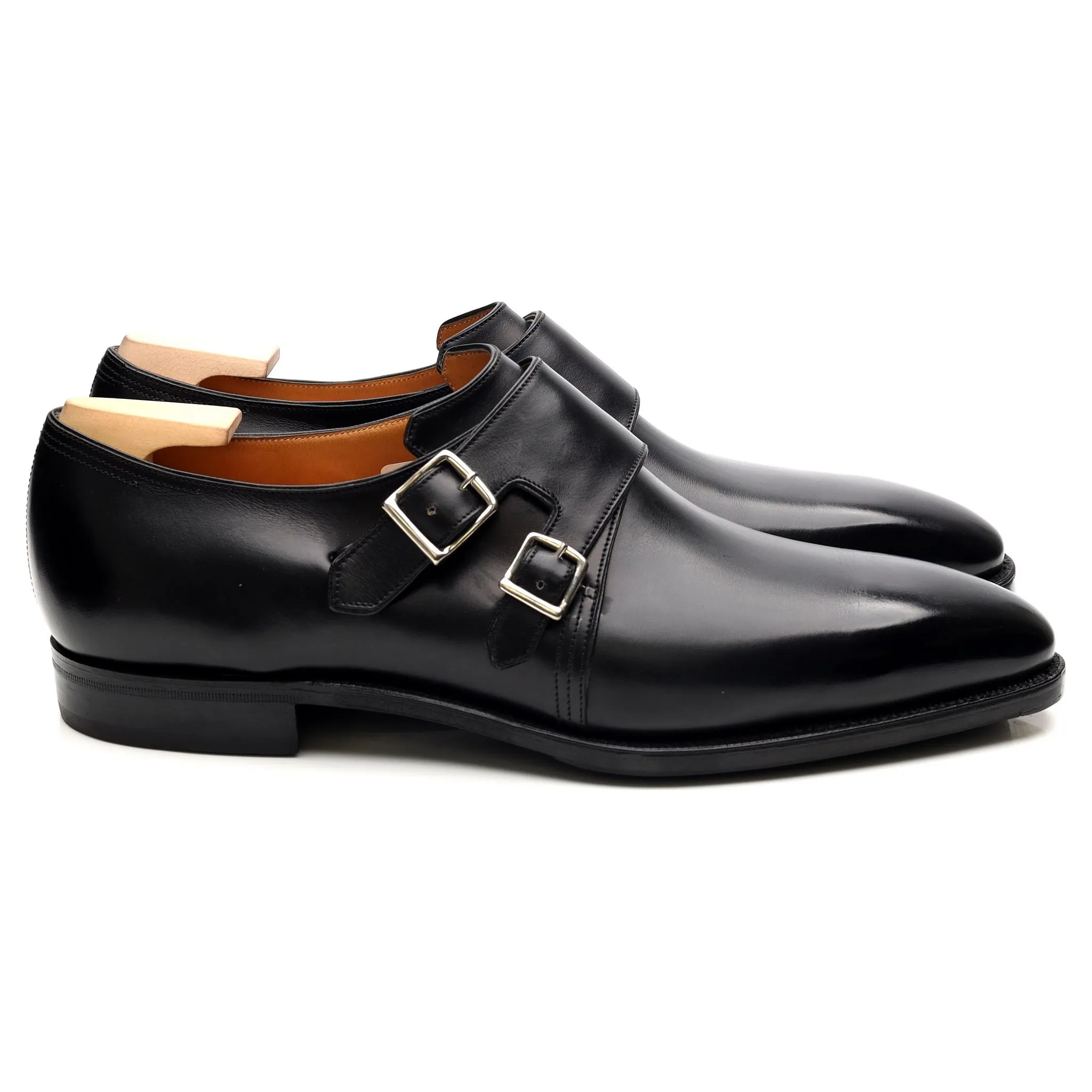 'Twin' Black Leather Double Monk Strap UK 9 E