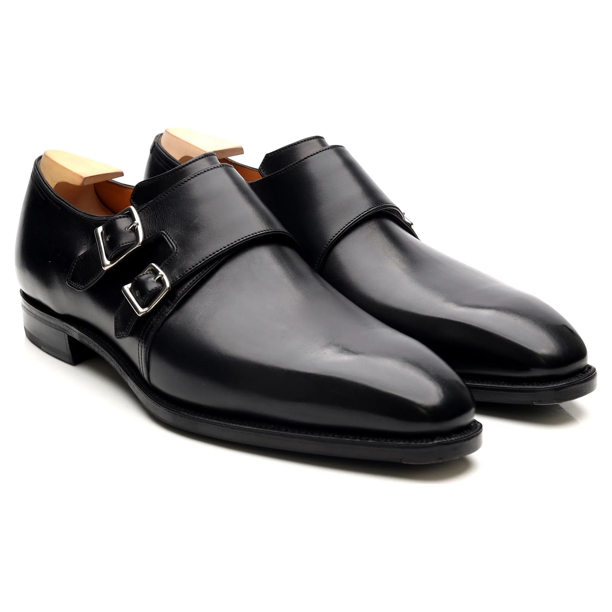 'Twin' Black Leather Double Monk Strap UK 9 E