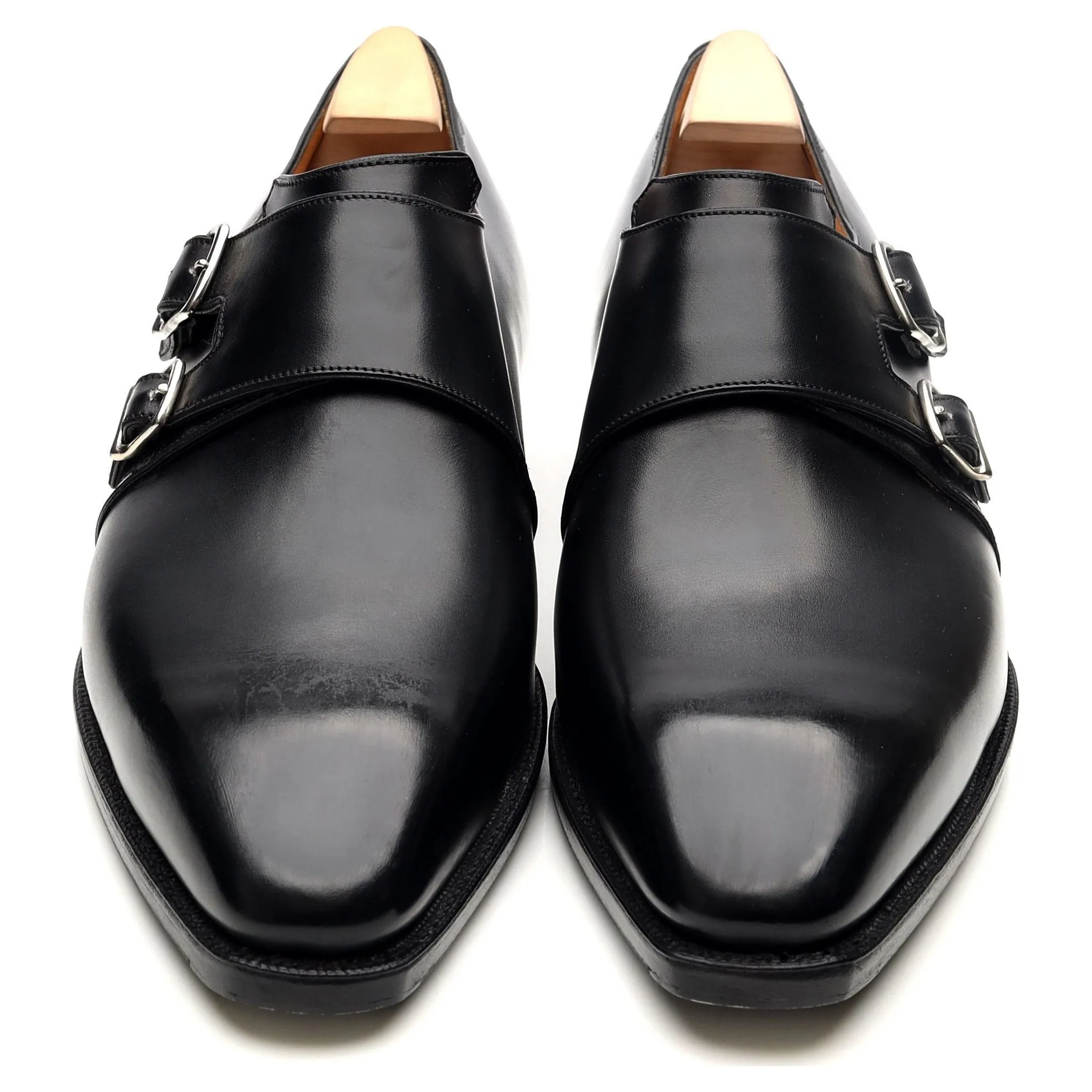 'Twin' Black Leather Double Monk Strap UK 9 E