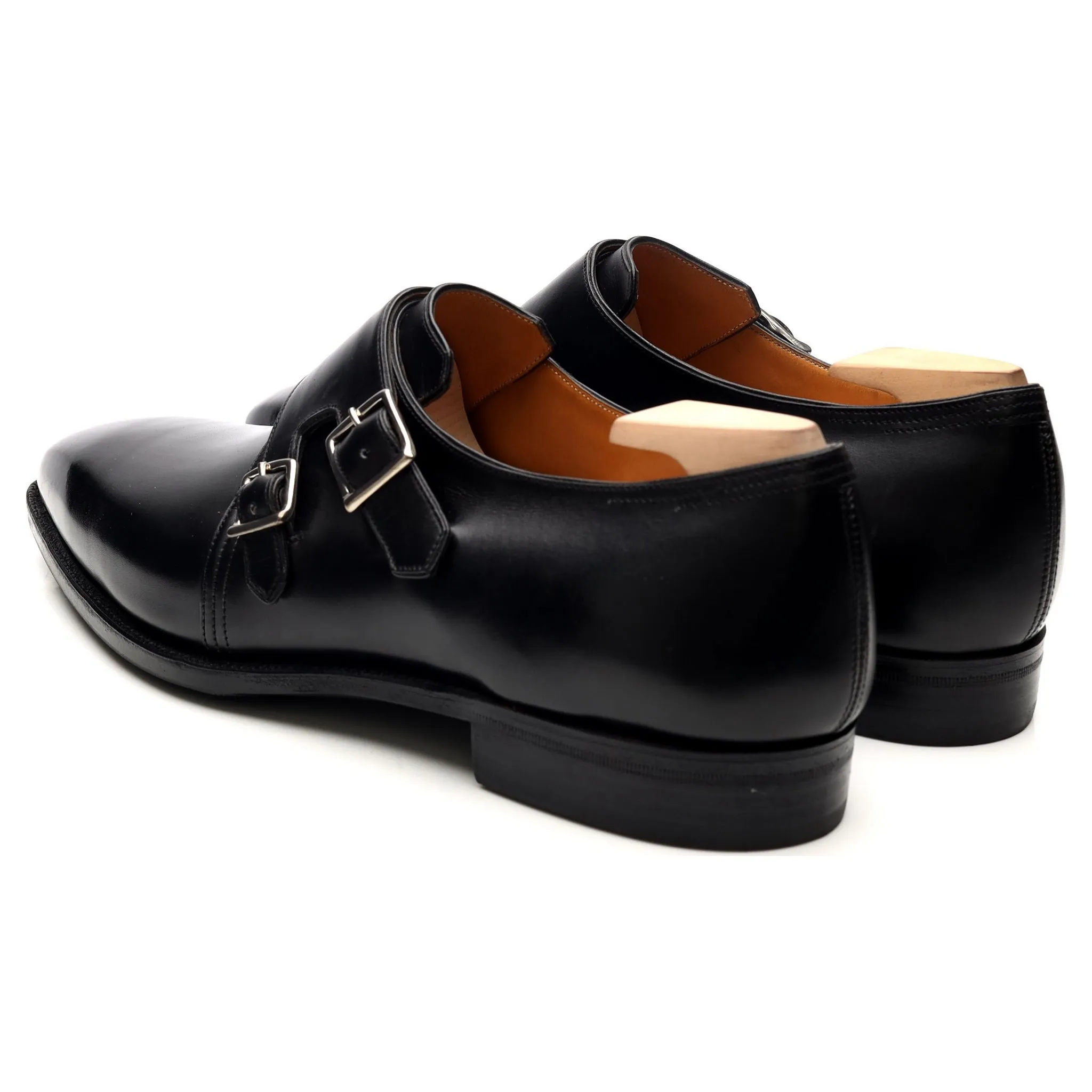 'Twin' Black Leather Double Monk Strap UK 9 E