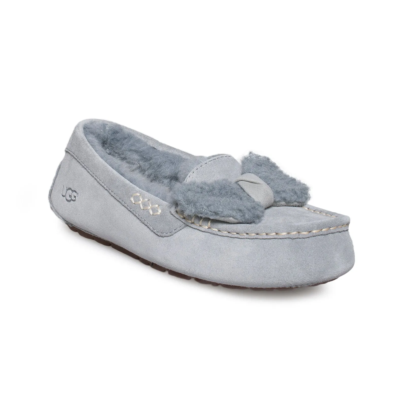 UGG Ansley Fur Bow Geyser Slippers