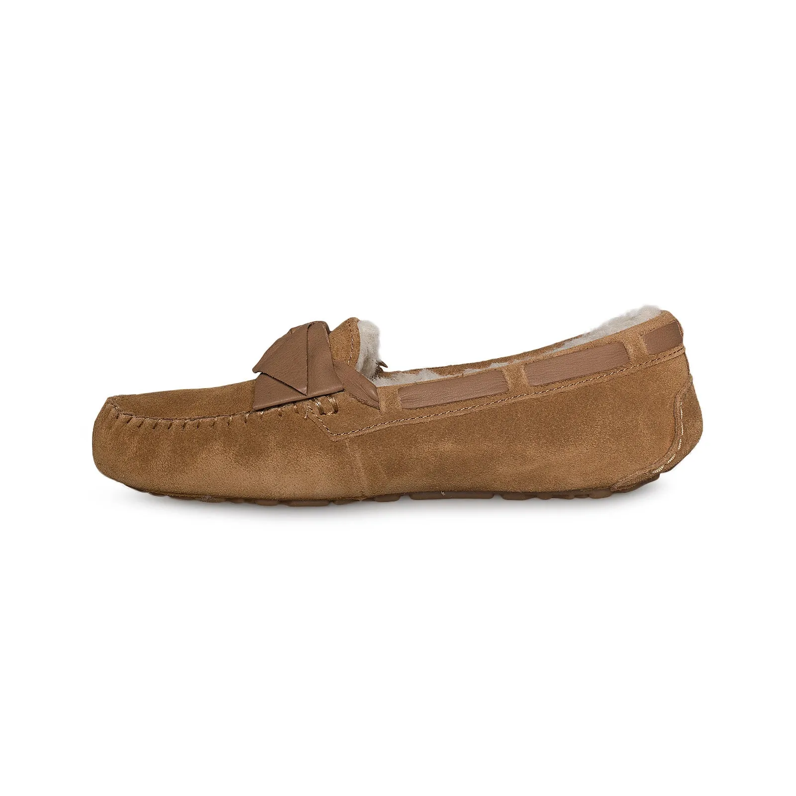 UGG Dakota Leather Bow Chestnut Slippers - Women's