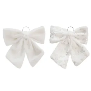 White Snowfleece Bow Asst