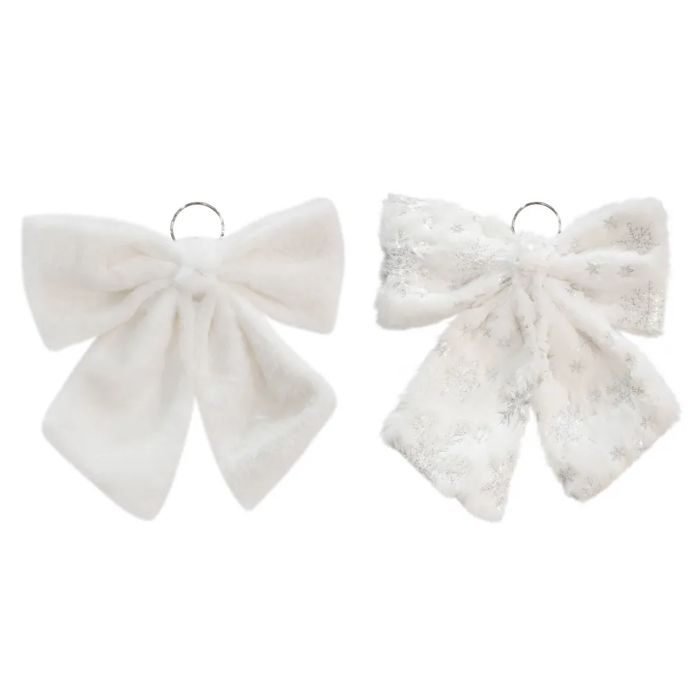 White Snowfleece Bow Asst