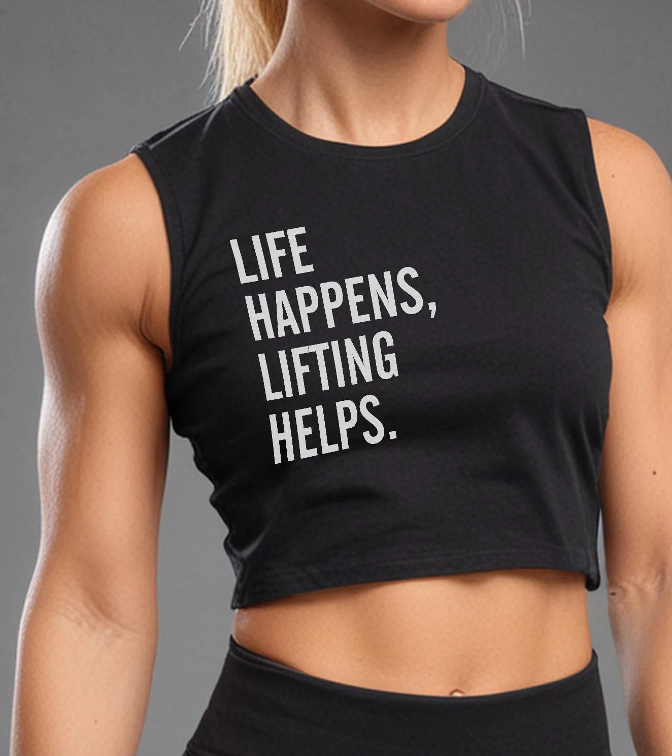 Women's Sleveless crop top (Black)